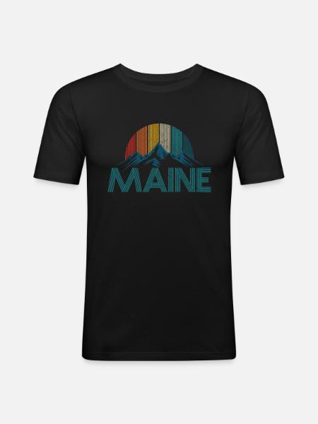 Maine - Männer Slim Fit T-Shirt - Schwarz