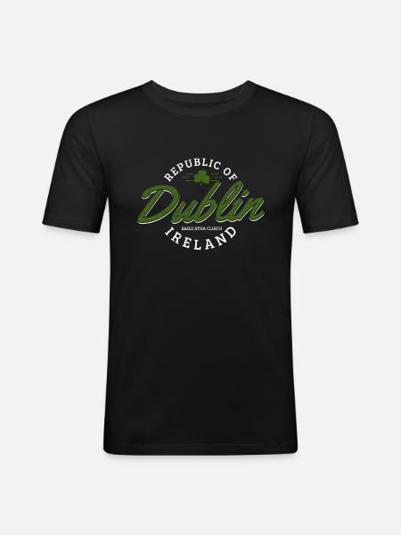 Dublin Irland - Männer Slim Fit T-Shirt - Schwarz