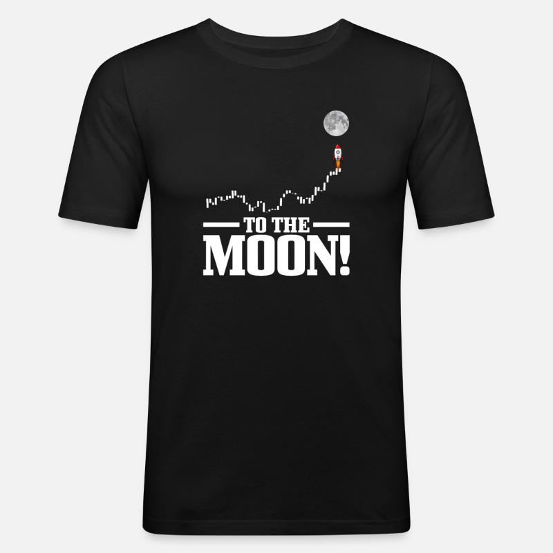 Bitcoin To The Moon - Obcisła koszulka męska - czarny