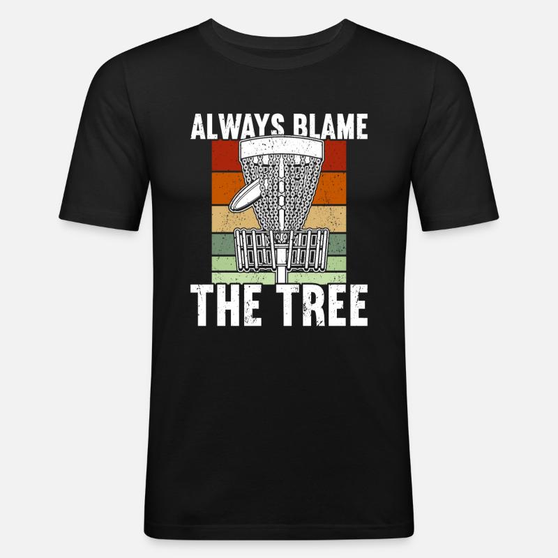 Disc Golf - Männer Slim Fit T-Shirt - Schwarz