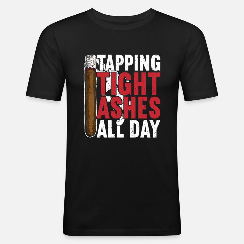 Zigarren Raucherzigarren - Männer Slim Fit T-Shirt - Schwarz