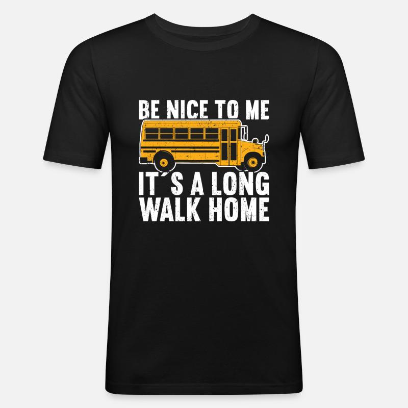 Schulbusfahrer - Männer Slim Fit T-Shirt - Schwarz
