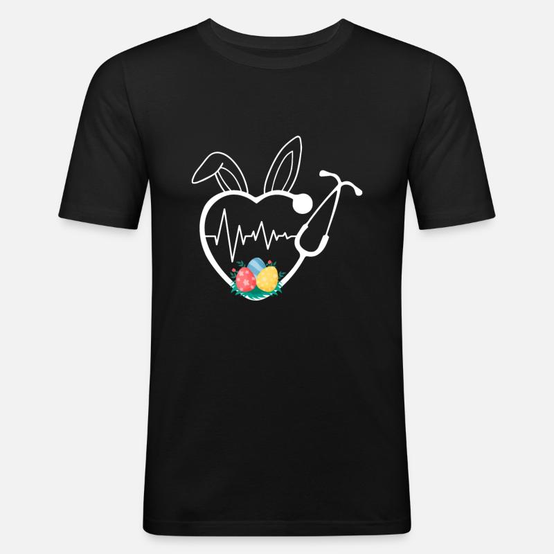 Stethoskop Ostern Krankenschwester Leben Eier Krankenschwester Ostern - Männer Slim Fit T-Shirt - Schwarz
