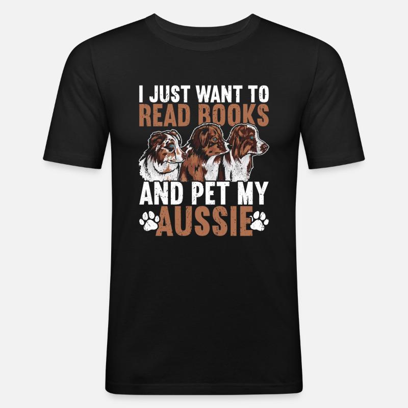 Australischer Schäferhund - Männer Slim Fit T-Shirt - Schwarz