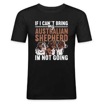 Australischer Schäferhund - Männer Slim Fit T-Shirt - Schwarz - Vorne - Nik (191cm)