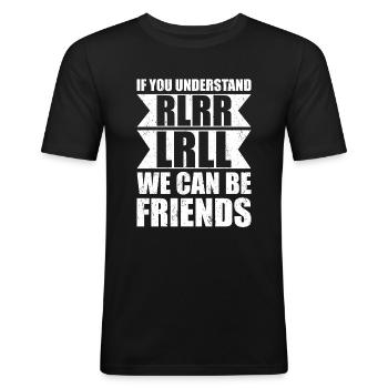 Schlagzeuger Schlagzeuger Schlagzeuger - Männer Slim Fit T-Shirt - Schwarz - Vorne - Nik (191cm)