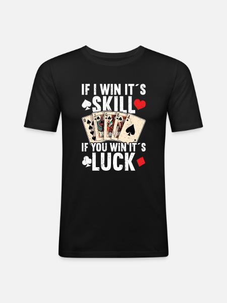 Poker - Männer Slim Fit T-Shirt - Schwarz