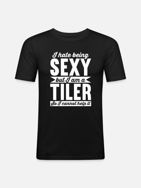 Tiler Tile Setter Tiles - Men's Slim Fit T-Shirt - black