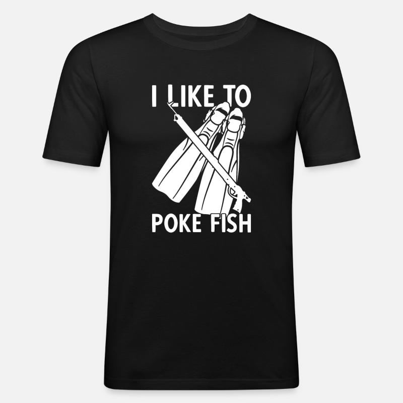 Speerfischen Speerfischer Speerfischer - Männer Slim Fit T-Shirt - Schwarz