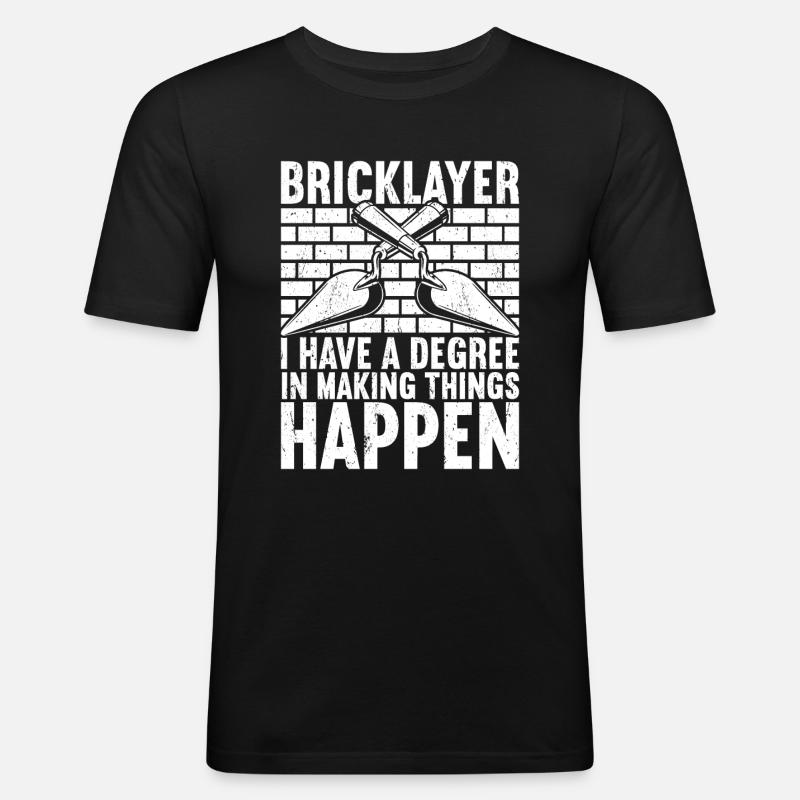 Bricklayer Brick Layer Brickmason Mason - Men's Slim Fit T-Shirt - black