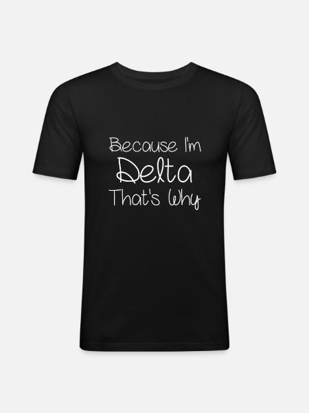 DELTA Funny Personalized Birthday - Men's Slim Fit T-Shirt - black