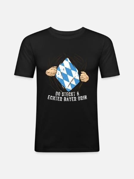 Echter Bayer - Männer Slim Fit T-Shirt - Schwarz