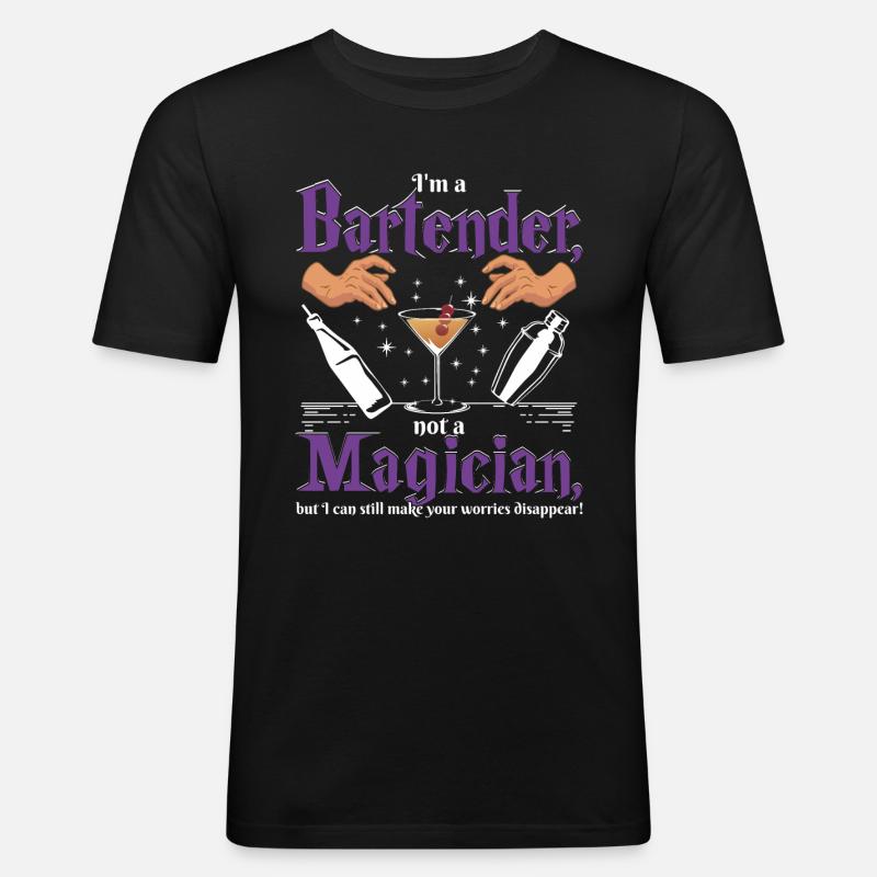 Bartender worries - Männer Slim Fit T-Shirt - Schwarz
