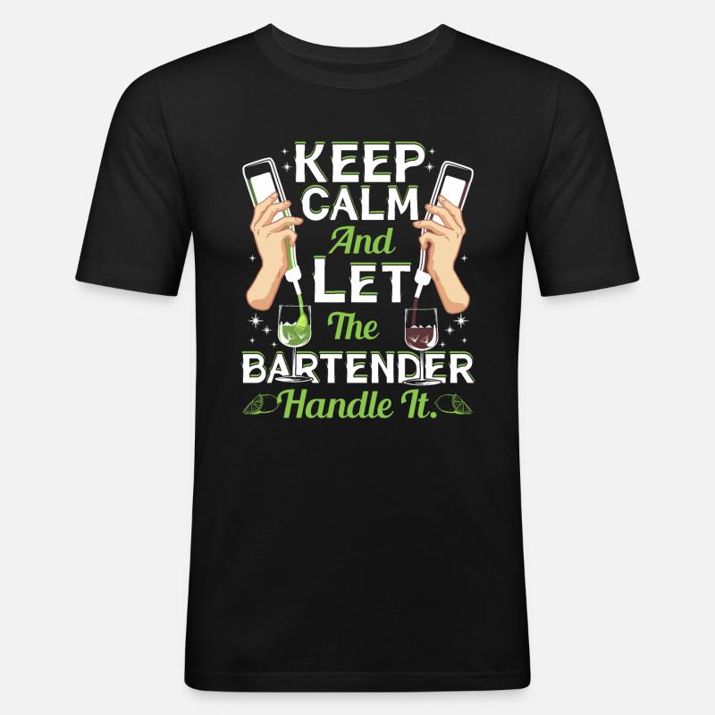 Bartender Handling - Männer Slim Fit T-Shirt - Schwarz