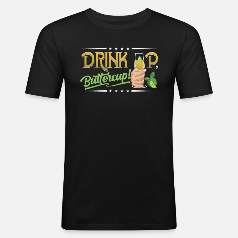 Drink up - Männer Slim Fit T-Shirt - Schwarz