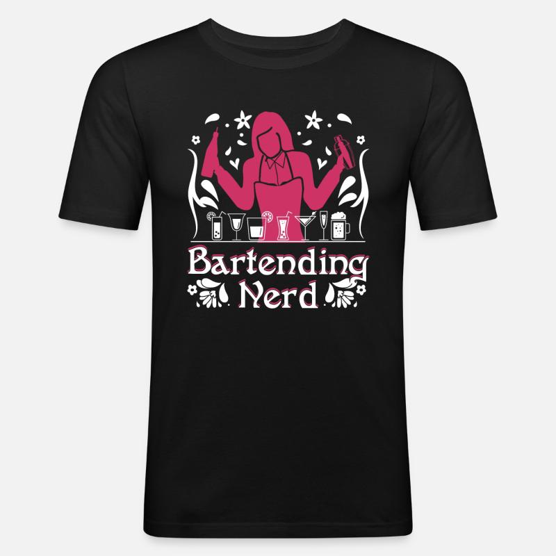 bartending nerd - Männer Slim Fit T-Shirt - Schwarz