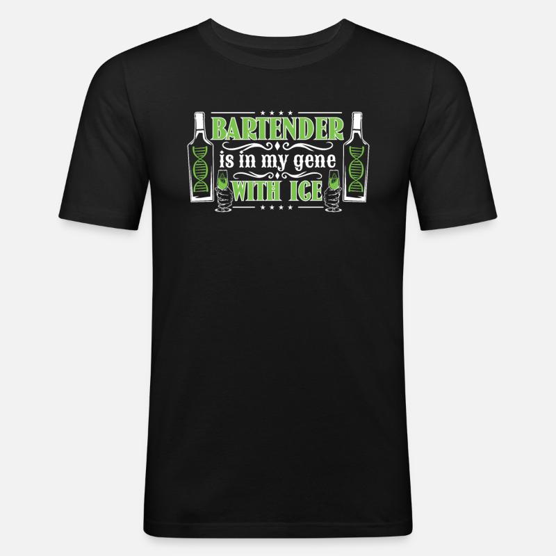 bartender gene - Männer Slim Fit T-Shirt - Schwarz