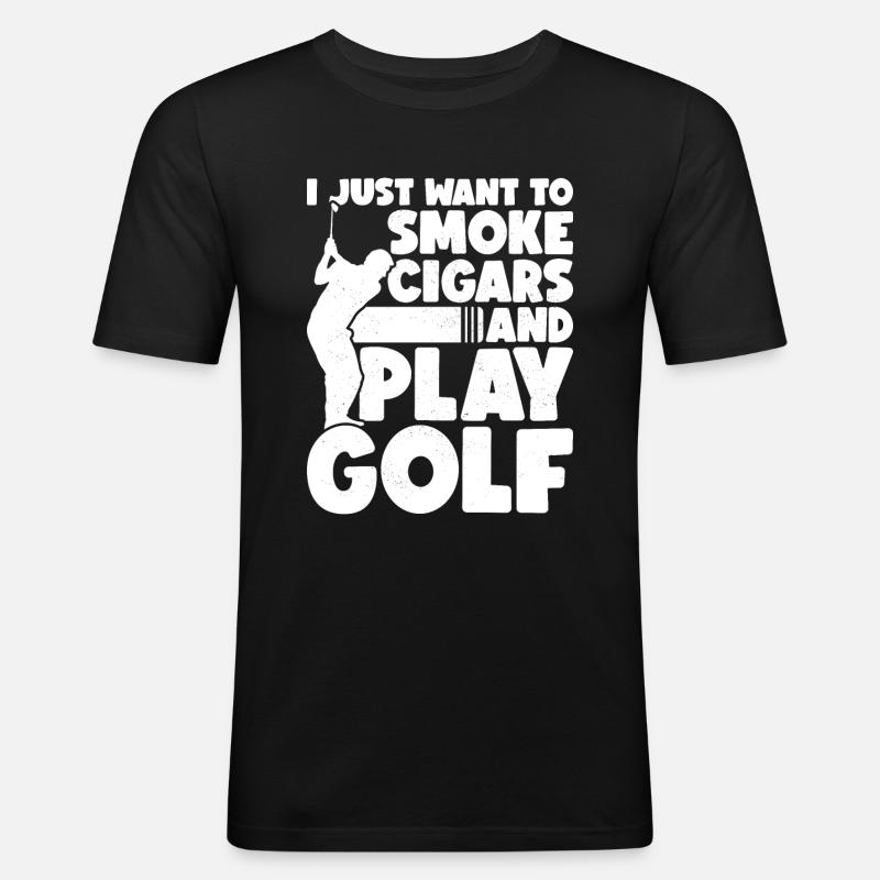 Zigarrenraucher-Zigarren - Männer Slim Fit T-Shirt - Schwarz