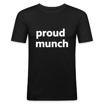 Fier Munch Drôle Hommes Femmes - T-shirt près du corps Homme - noir - Devant - Nik (191cm)