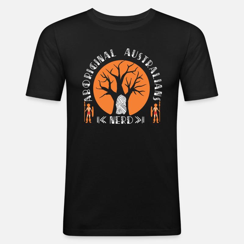 Aboriginal Australians Nerd - Men's Slim Fit T-Shirt - black