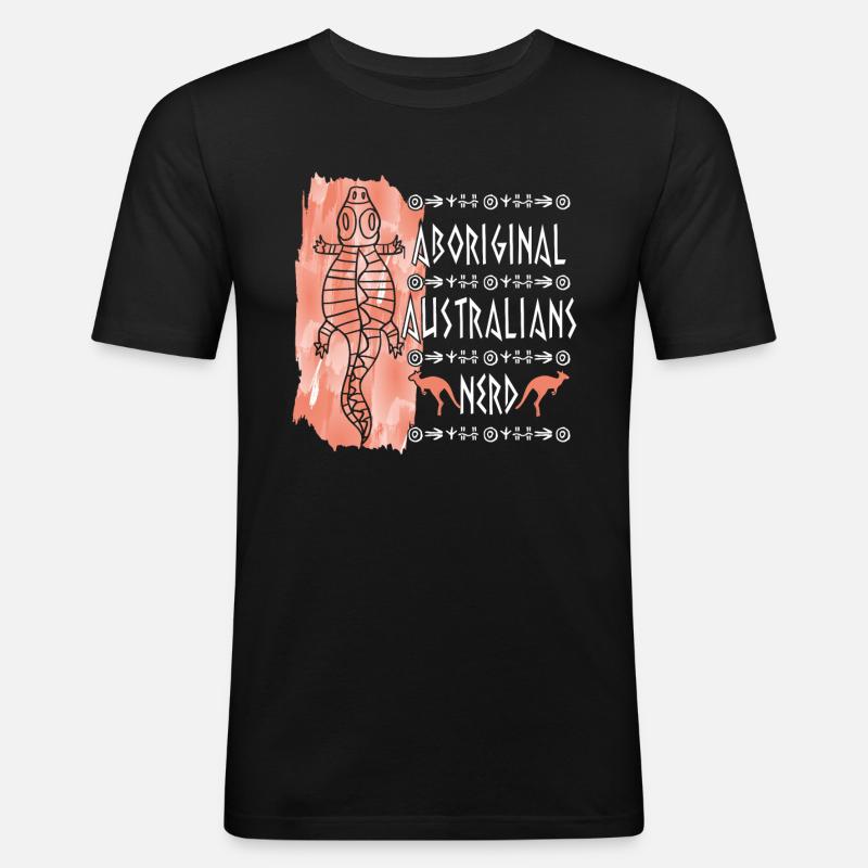 Aboriginal Australians Nerd - Men's Slim Fit T-Shirt - black