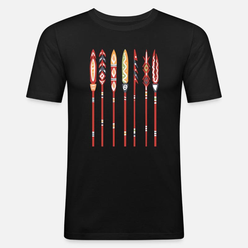 Aborigines - Männer Slim Fit T-Shirt - Schwarz