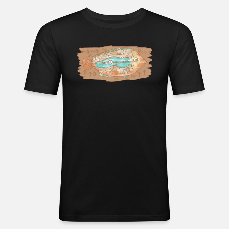 Aborigines - Männer Slim Fit T-Shirt - Schwarz