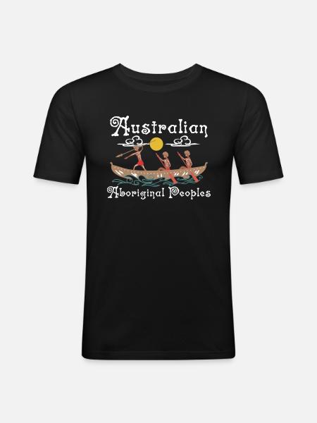 Australian Aboriginal - Men's Slim Fit T-Shirt - black