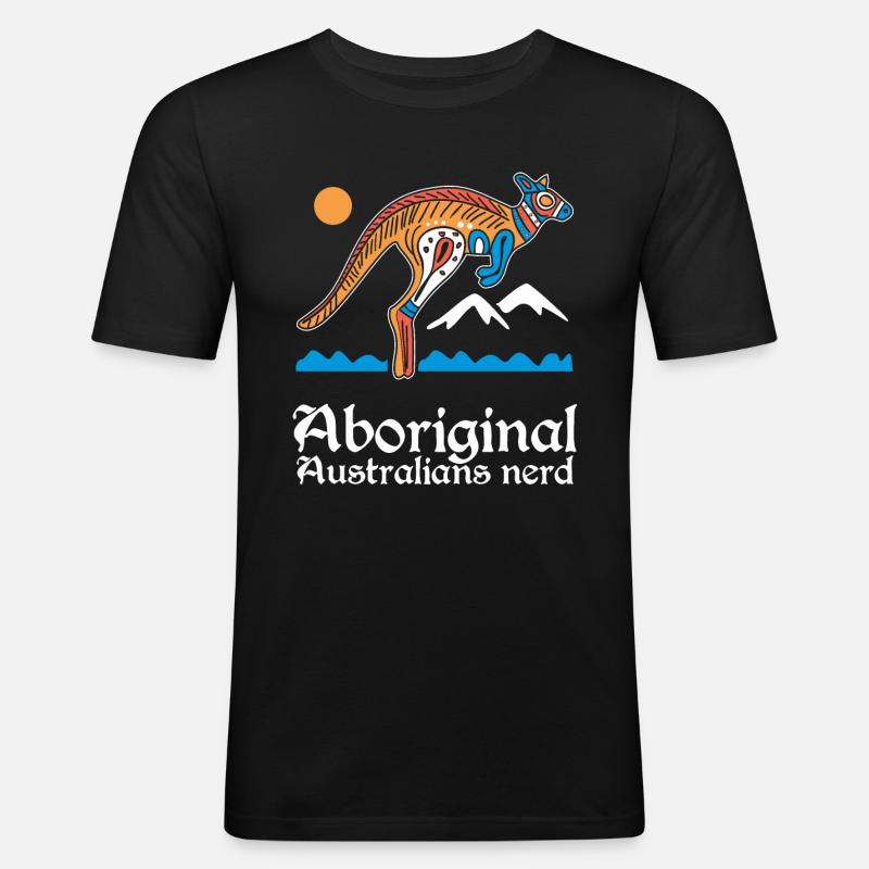 Aborigènes Australiens Nerd - T-shirt près du corps Homme - noir
