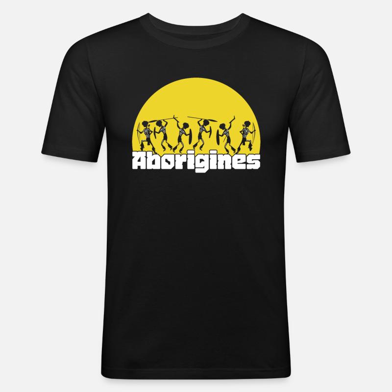 Aborigines - Männer Slim Fit T-Shirt - Schwarz