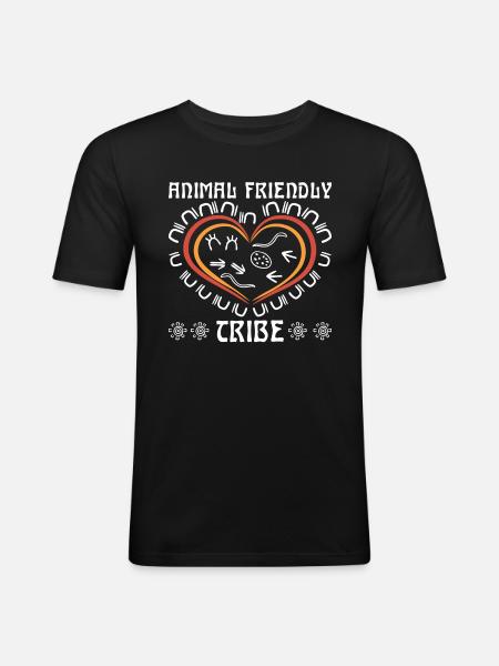 Animal Friendly Tribe - Men's Slim Fit T-Shirt - black