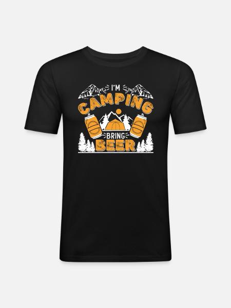 I'm camping Bring beer - Men's Slim Fit T-Shirt - black