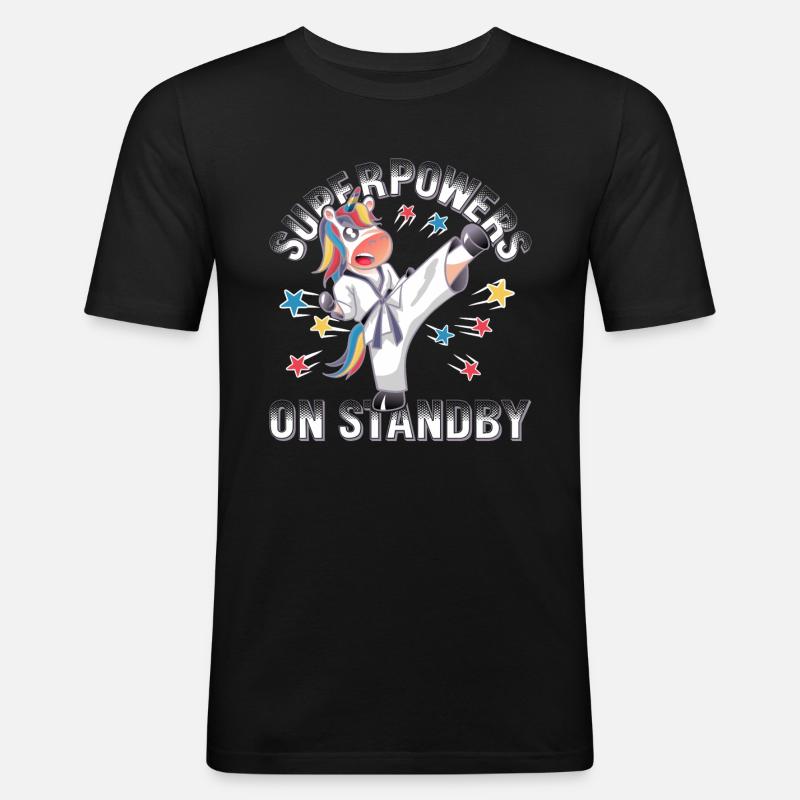 Supermächte in Bereitschaft - Männer Slim Fit T-Shirt - Schwarz
