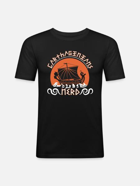 Carthaginians nerd - Men's Slim Fit T-Shirt - black