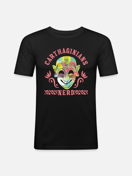 Nerd carthaginois - T-shirt près du corps Homme - noir