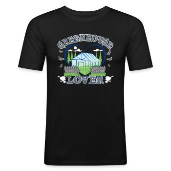 Greenhouse lover - Men's Slim Fit T-Shirt - black - Front - Nik (191cm)