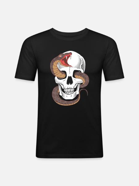 Serpents - T-shirt près du corps Homme - noir