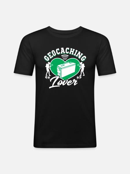 Geocaching Lover - Men's Slim Fit T-Shirt - black
