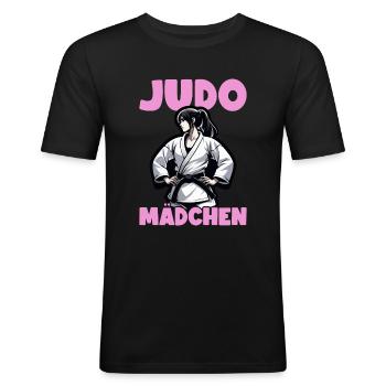 Judo Mädchen Judo Geschenk Judoka - Männer Slim Fit T-Shirt - Schwarz - Vorne - Nik (191cm)