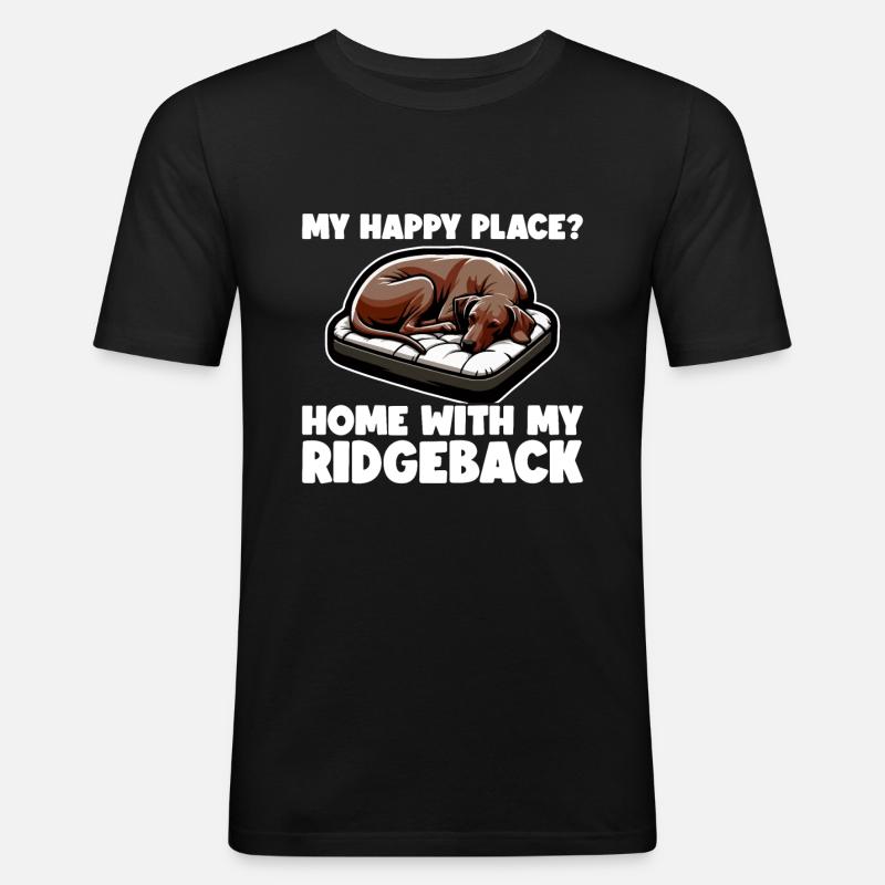 Rhodesian Ridgeback Happy Rhodesian Ridgebacks - Männer Slim Fit T-Shirt - Schwarz