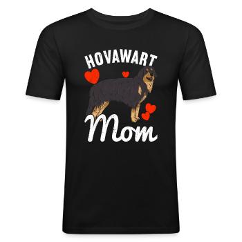 Chien Hovawart Chiens Hovawart - T-shirt près du corps Homme - noir - Devant - Nik (191cm)