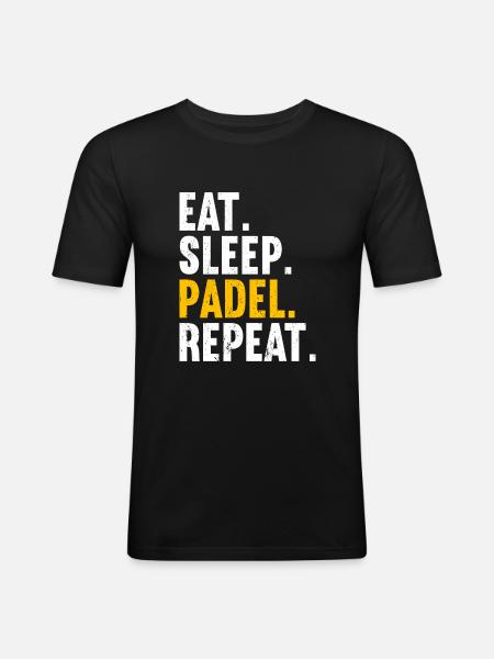 Padel Sport Padel Player - Men's Slim Fit T-Shirt - black