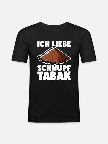 Schnupftabak - Männer Slim Fit T-Shirt - Schwarz
