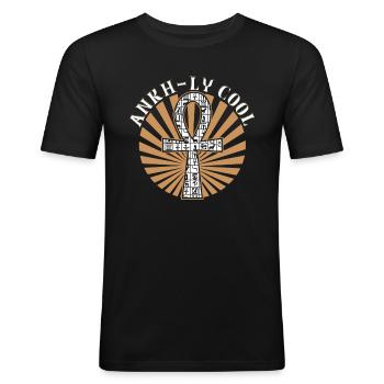 Vraiment cool - T-shirt près du corps Homme - noir - Devant - Nik (191cm)