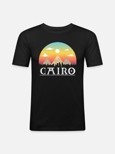 Kairo - Männer Slim Fit T-Shirt - Schwarz