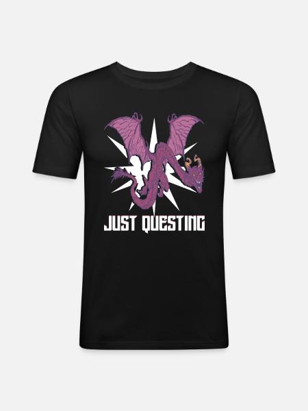 Just questing - Men's Slim Fit T-Shirt - black