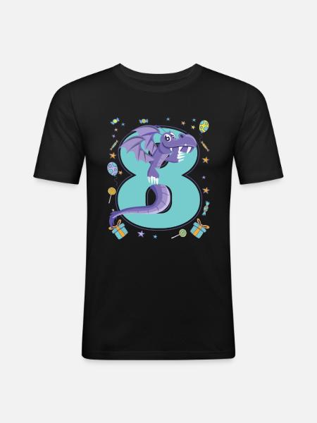 8th Birthday - Men's Slim Fit T-Shirt - black