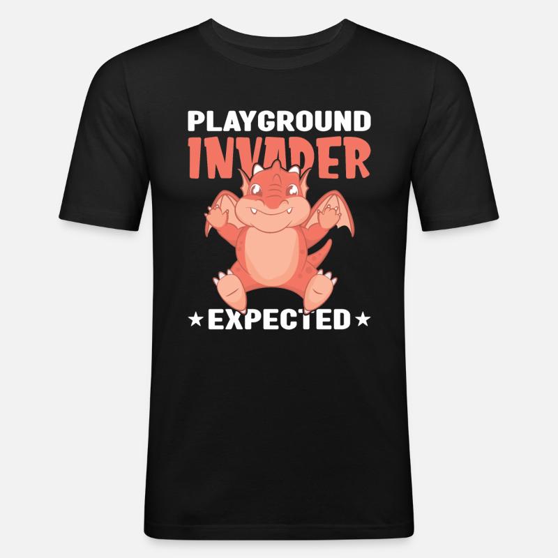 playgound invader expected - Men's Slim Fit T-Shirt - black