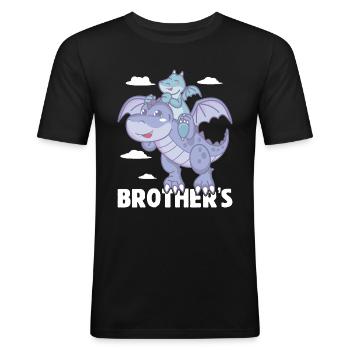 Brüder - Männer Slim Fit T-Shirt - Schwarz - Vorne - Nik (191cm)
