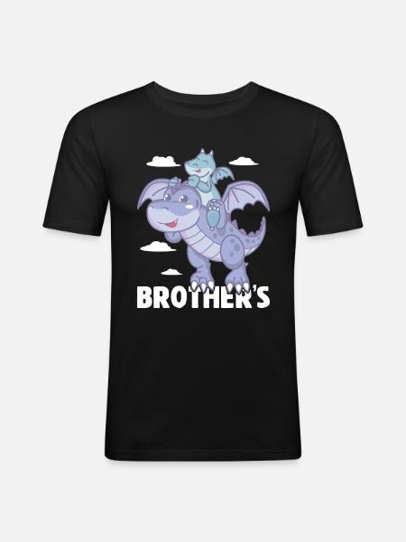 Brüder - Männer Slim Fit T-Shirt - Schwarz